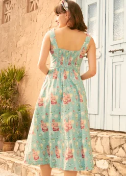 Squarely Charming Midi Dress Sage Skies Best