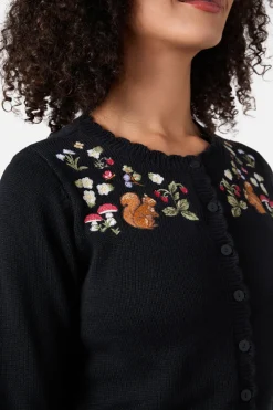Squirrel Embroidered Cardigan