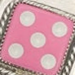 Sterling Silver Dice Ring Pink 5 Online