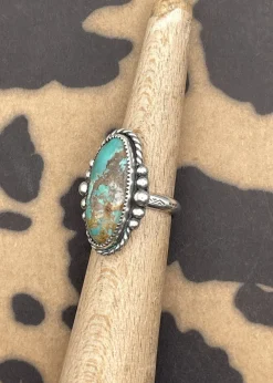 Sterling Silver Oblong Ring Turquoise