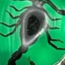 Sterling Silver Scorpion Heart Ring Green Hot