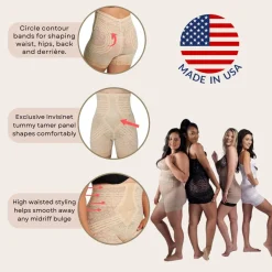 Style 6207 | No Roll High Waist Lace Thigh Slimmer with Extra Firm Support Discount