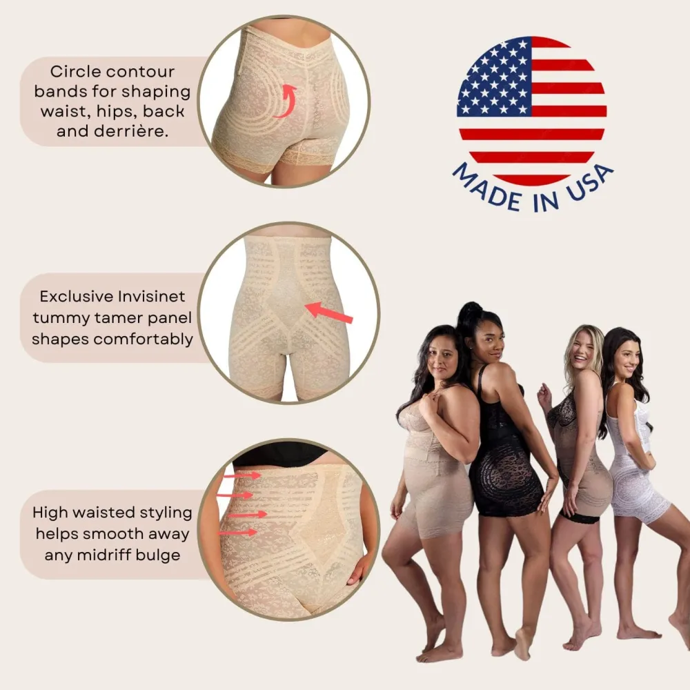 Style 6207 | No Roll High Waist Lace Thigh Slimmer with Extra Firm Support Discount