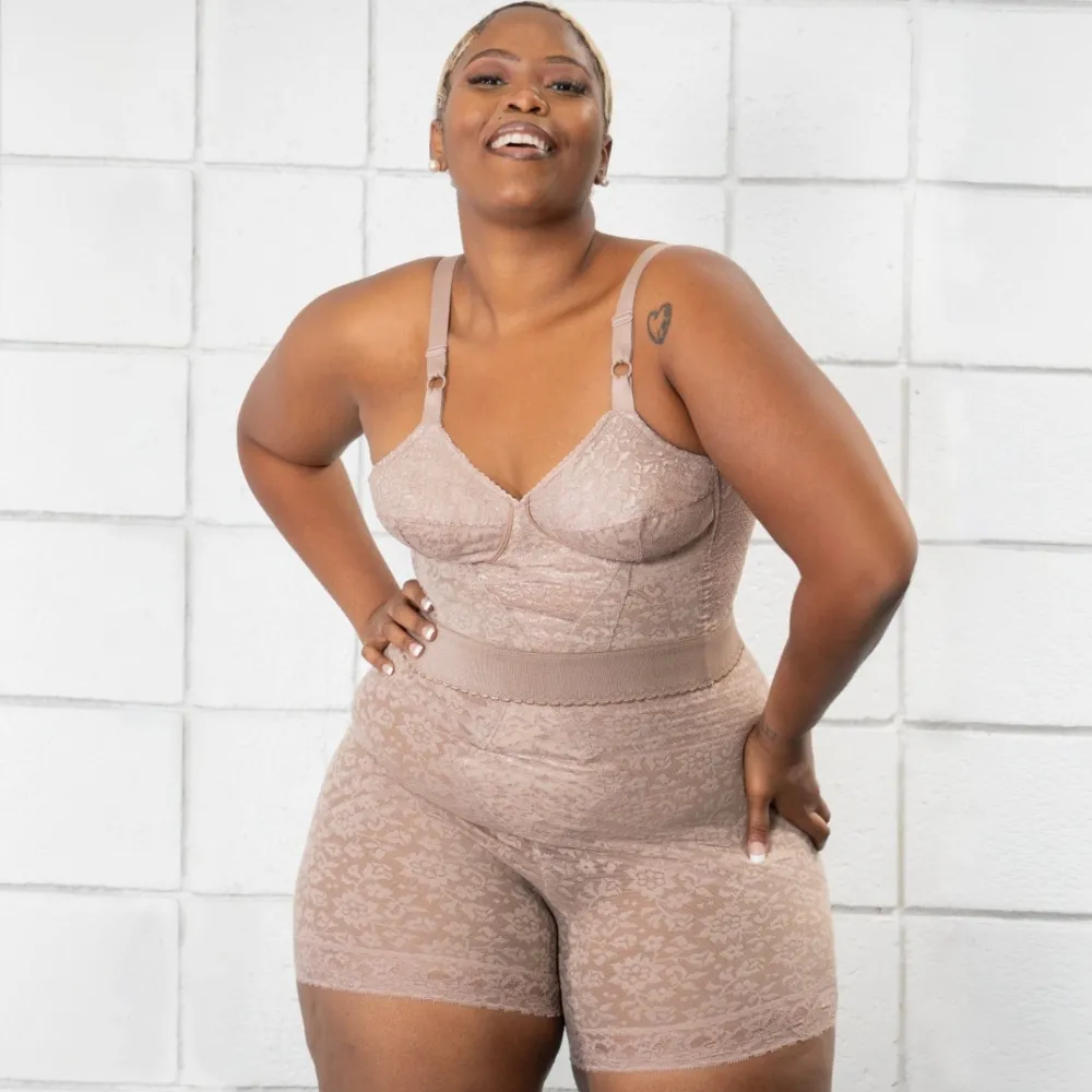 Style 6207 | No Roll High Waist Lace Thigh Slimmer with Extra Firm Support Discount