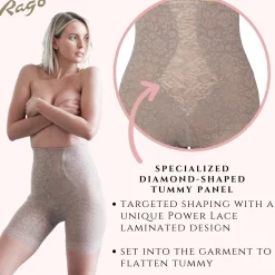 Style 6207 | No Roll High Waist Lace Thigh Slimmer with Extra Firm Support Discount