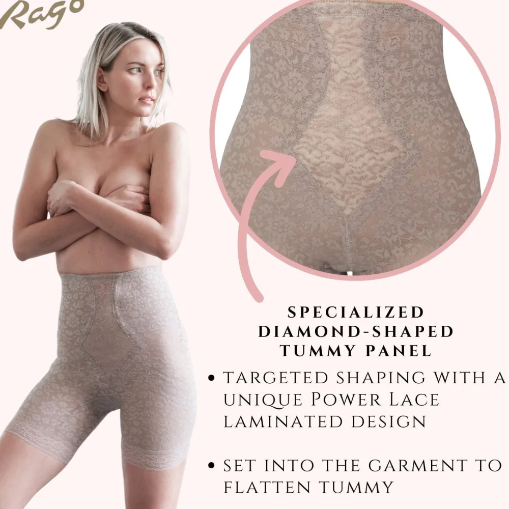 Style 6207 | No Roll High Waist Lace Thigh Slimmer with Extra Firm Support Discount