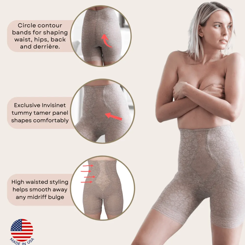 Style 6207 | No Roll High Waist Lace Thigh Slimmer with Extra Firm Support Discount