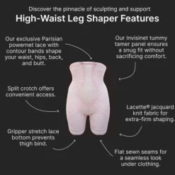 Style 6207 | No Roll High Waist Lace Thigh Slimmer with Extra Firm Support Discount