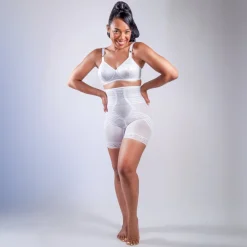 Style 6209 | Breathable High Waist Thigh Slimmer | No Roll Power Mesh Hourglass Shaper | Firm to Extra Firm Support Discount