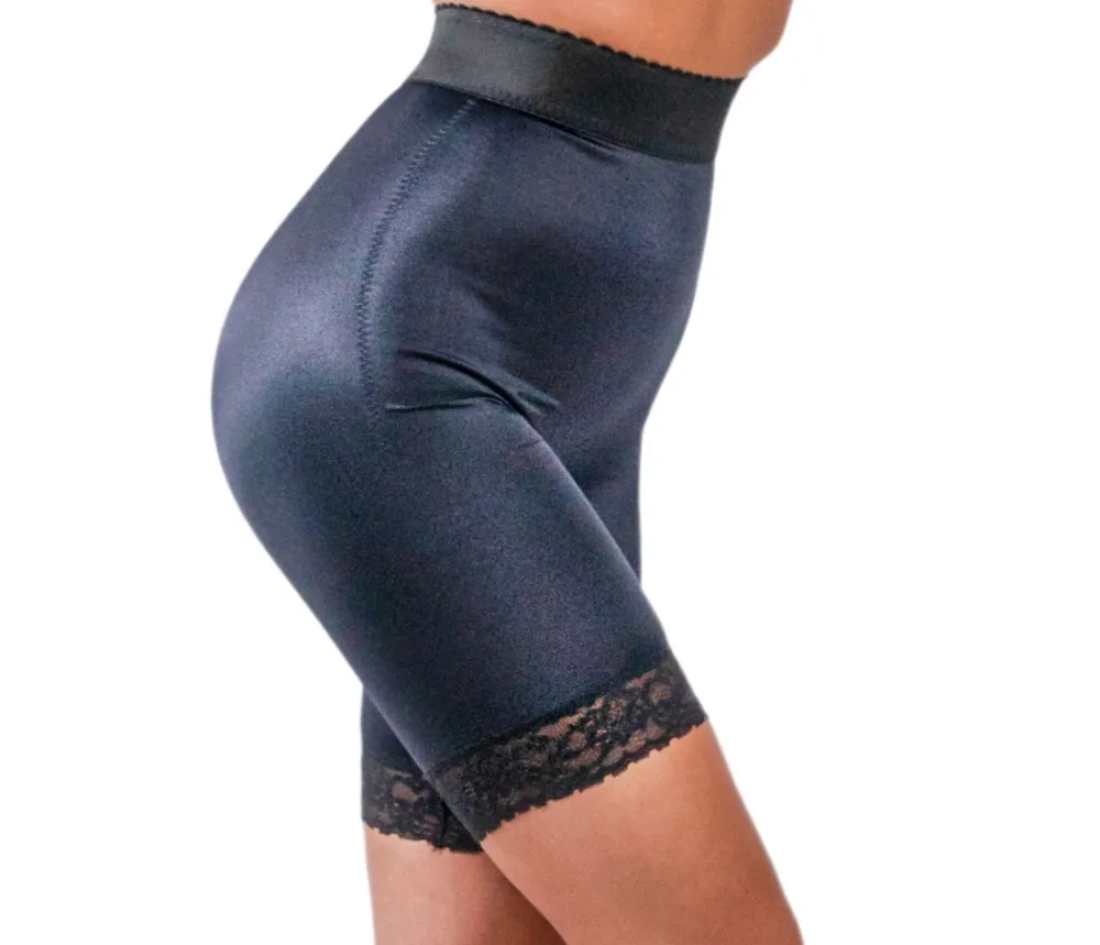 Style 518 | High Waist Light Shaping Bike Short | Satin 4-Way Stretch with Built-In Panty Outlet