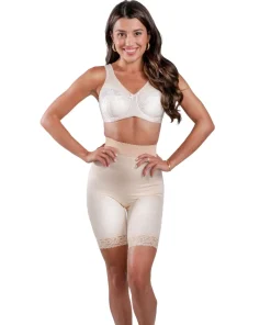 Style 518 | High Waist Light Shaping Bike Short | Satin 4-Way Stretch with Built-In Panty Outlet