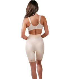 Style 518 | High Waist Light Shaping Bike Short | Satin 4-Way Stretch with Built-In Panty Outlet