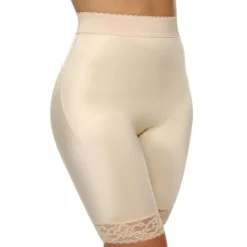 Style 518 | High Waist Light Shaping Bike Short | Satin 4-Way Stretch with Built-In Panty Outlet