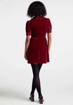 ModCloth Such A Stunner Velvet Shirt Dress Red Velvet New