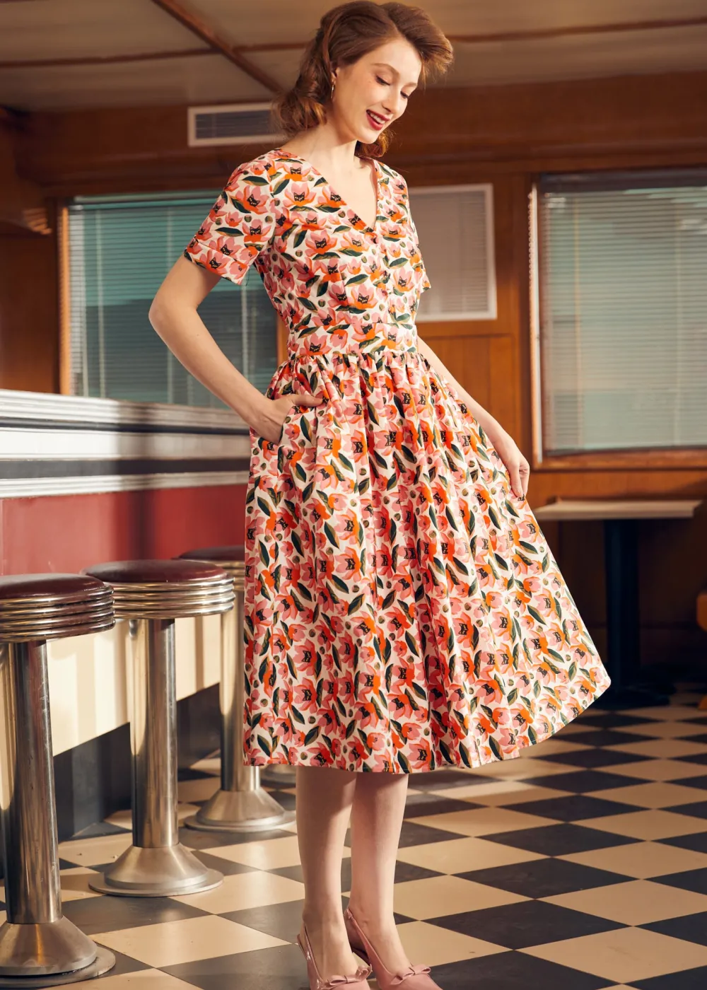 BTC Such a Vintage Find Fit & Flare Dress Butter Toffee New