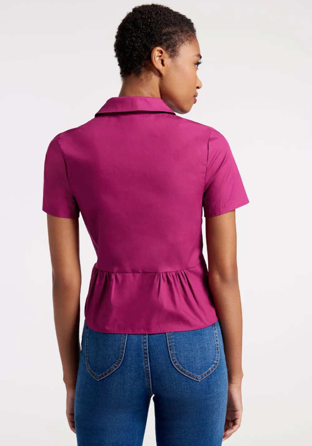 ModCloth Such Sweetness Peplum Top Raspberry Hot