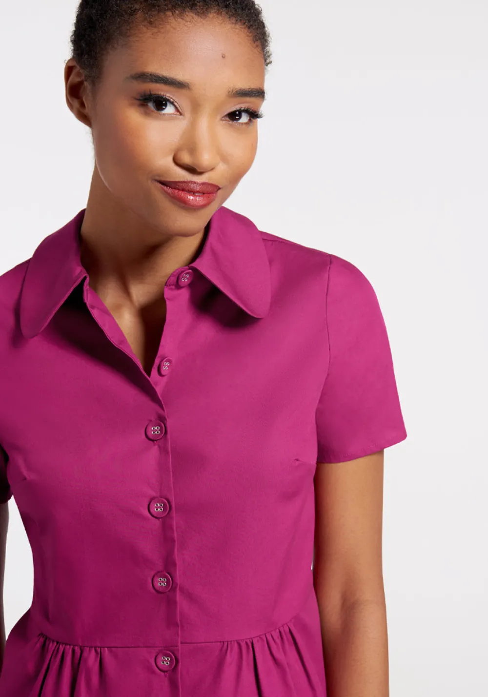 ModCloth Such Sweetness Peplum Top Raspberry Hot