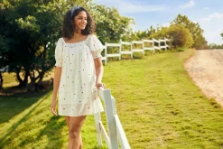 ModCloth Summertime Garden Stories Smocked Mini Dress Lady Bugs & Rosebuds Clearance