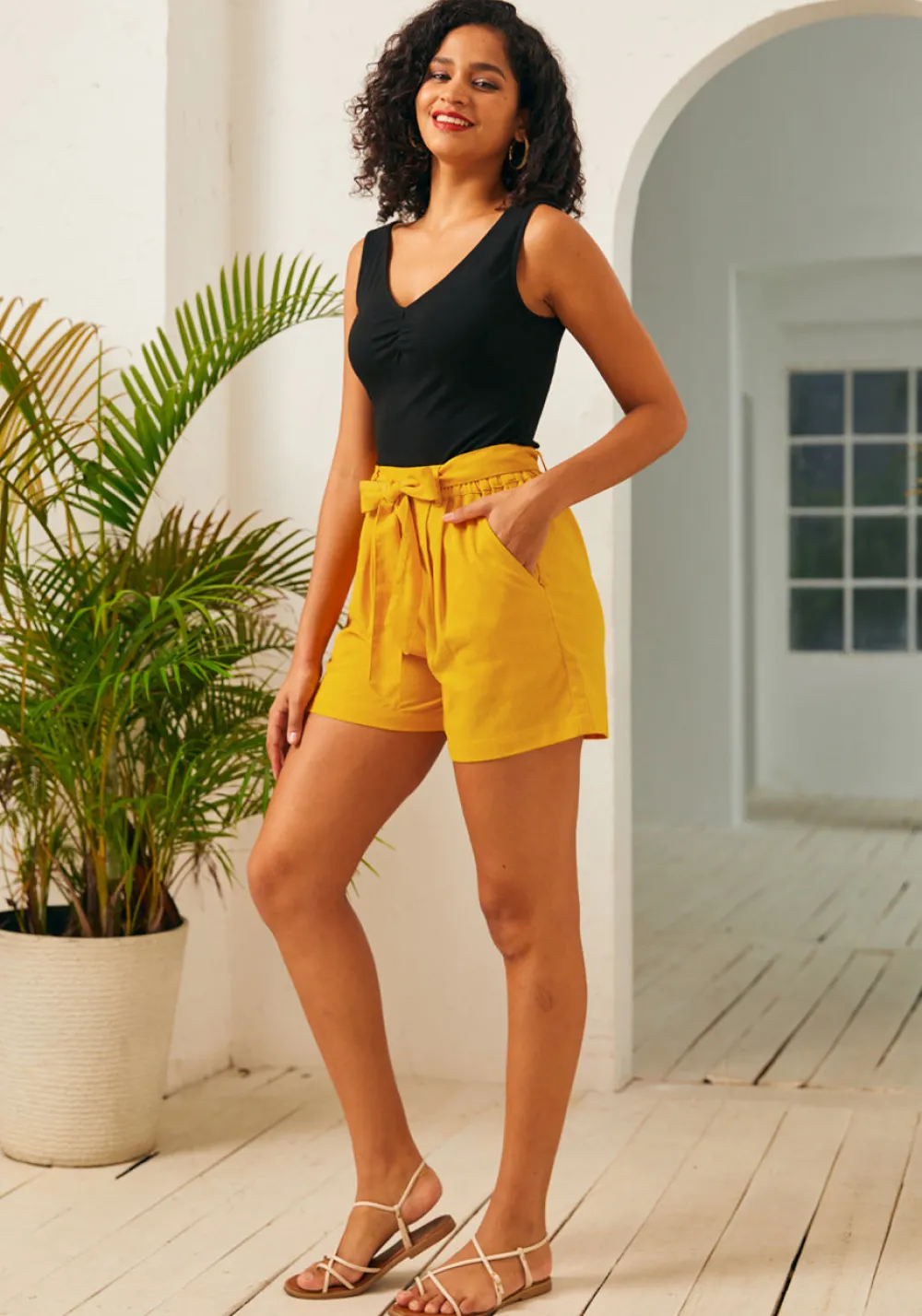 Summertime Serenade Shorts Marigold Clearance