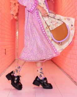 Sunflower Butterfly Sheer Crew Sock Best