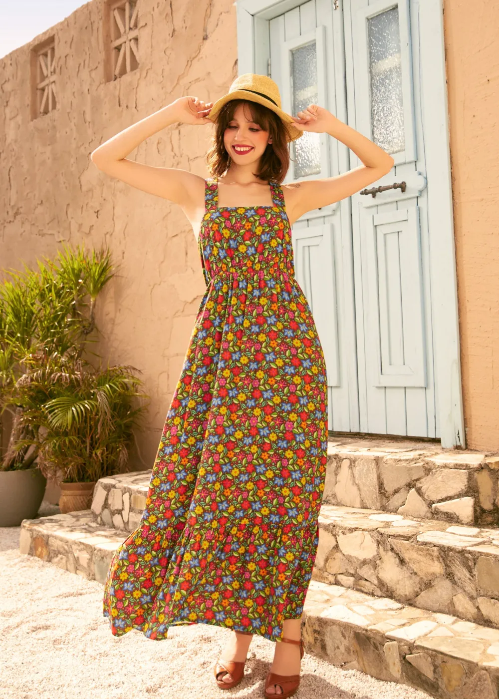 Sun-Kissed & Tiered Maxi Dress Frida’s Garden Hot