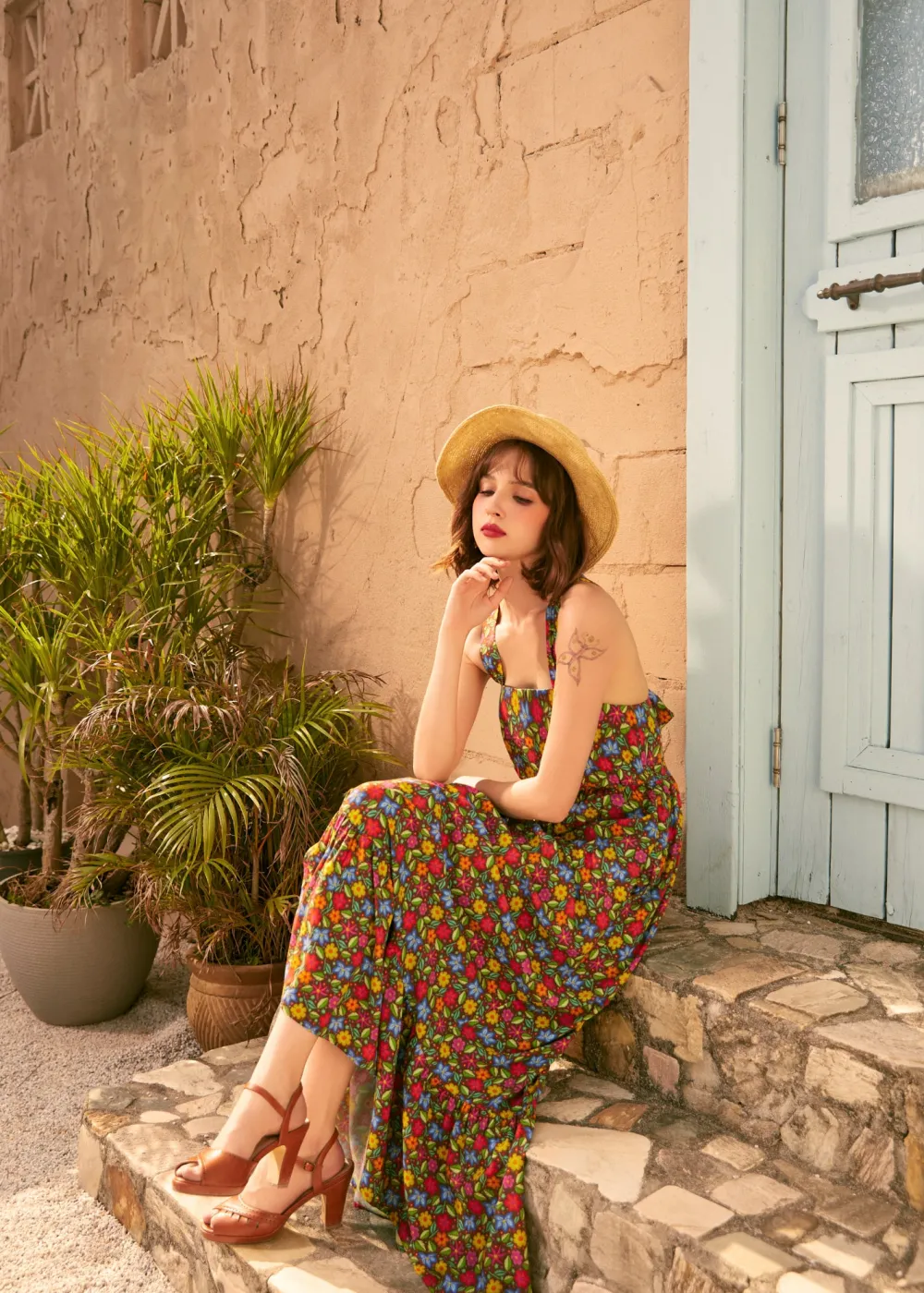 Sun-Kissed & Tiered Maxi Dress Frida’s Garden Hot