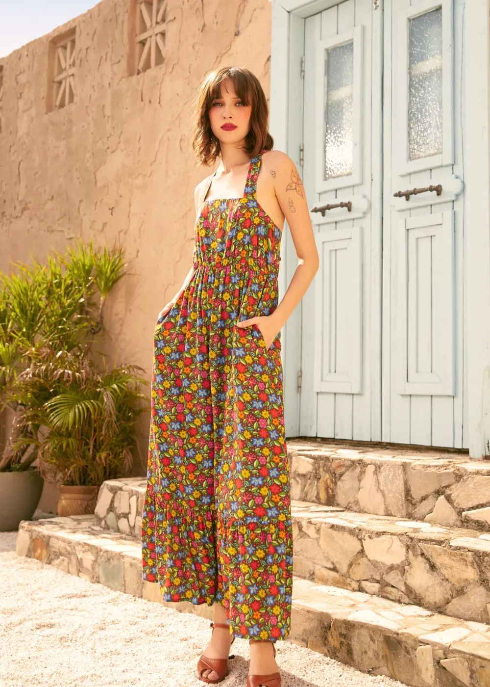 Sun-Kissed & Tiered Maxi Dress Frida’s Garden Hot