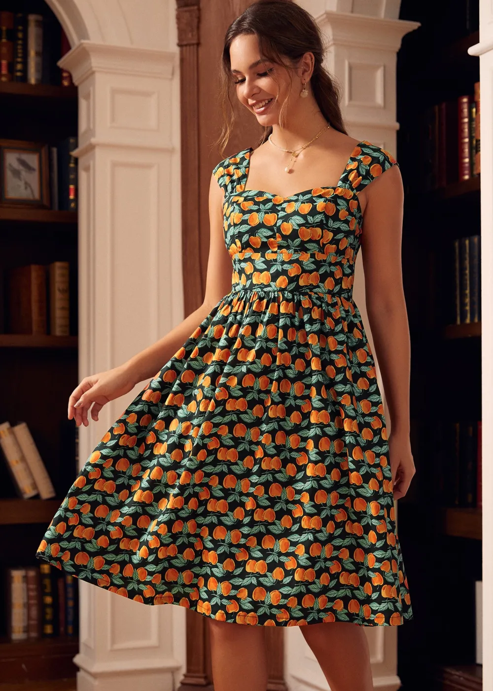 BTC Sun-Kissed Fairytale Midi Dress Peach Hot