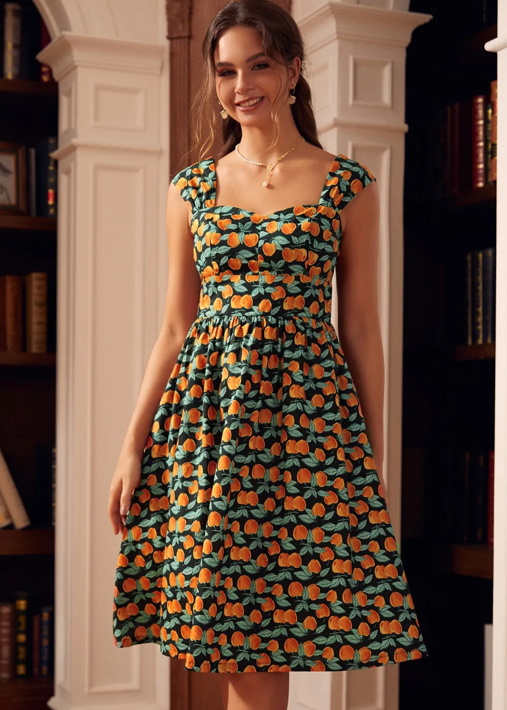 BTC Sun-Kissed Fairytale Midi Dress Peach Hot