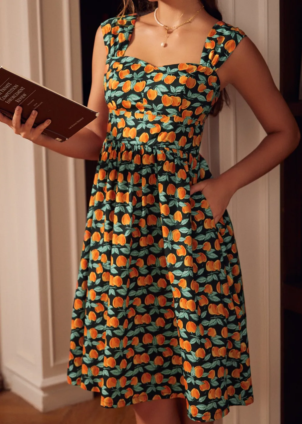 BTC Sun-Kissed Fairytale Midi Dress Peach Hot