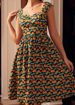 BTC Sun-Kissed Fairytale Midi Dress Peach Hot