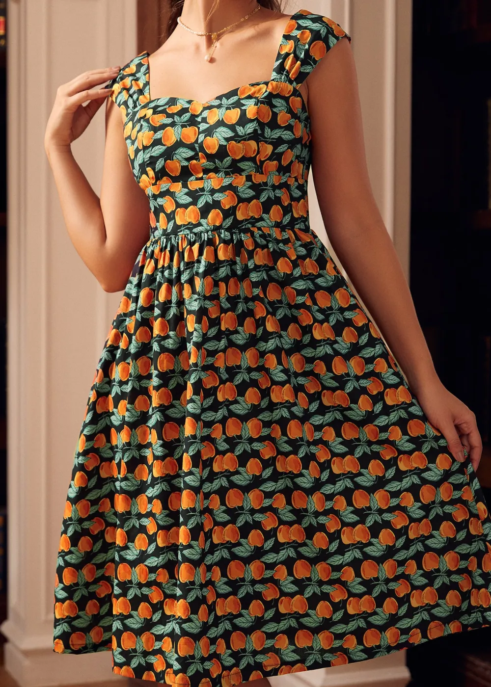 BTC Sun-Kissed Fairytale Midi Dress Peach Hot