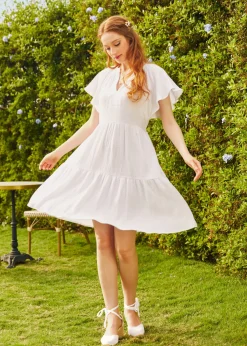 No Brand Sun-Soaked Cotton Dress White Clearance
