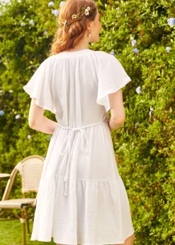 No Brand Sun-Soaked Cotton Dress White Clearance