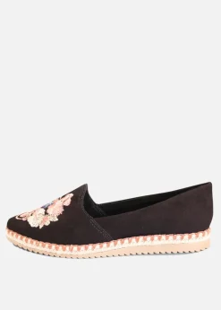 Sutton Suede Embroidered Espadrille Clearance