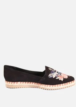 Sutton Suede Embroidered Espadrille Clearance