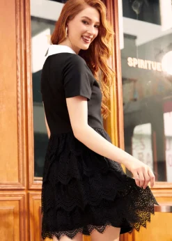 BTC Sweetheart Serenade Short Sleeve Dress Midnight Essence Sale