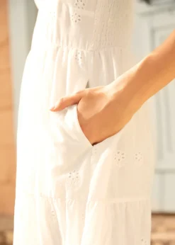 Sweetheart Soirée Twist-Front Midi Dress Milkglass White Clearance