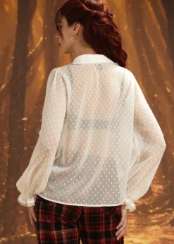 The Amorette Blouse Alabaster Dot Clearance
