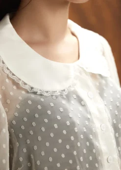 The Amorette Blouse Alabaster Dot Clearance