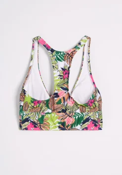 Fortune Swimwear, LLC The Annika Crop Bikini Top Green Pineapple Floral