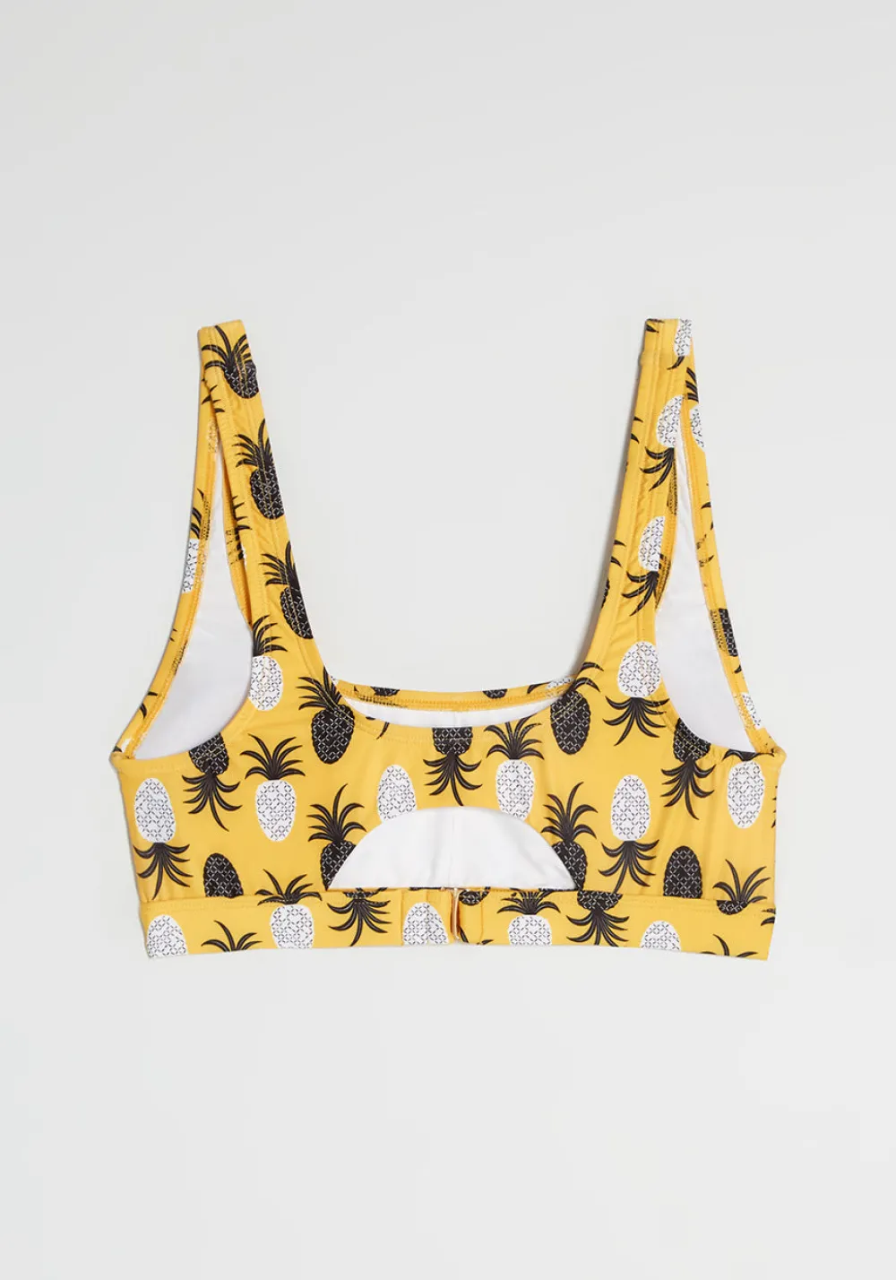 ModCloth The Billie Crop Bikini Top Yellow Pineapples Clearance