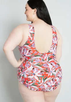 ModCloth The Bonita One-Piece Swimsuit Red Floral