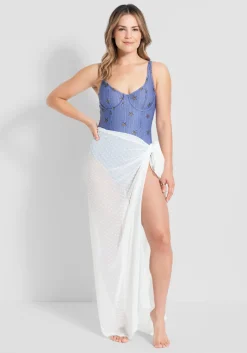 Fortune Swimwear, LLC The Brandy Underwire One-Piece Swimsuit Blue Star/Stripes Discount