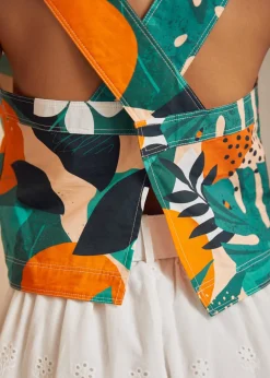 The Breezy Backdrop Top Monstera Marmalade Discount