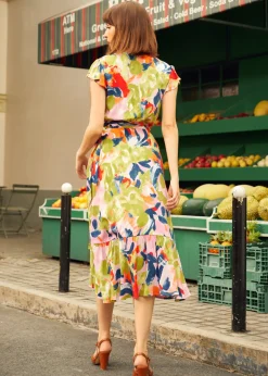 BTC The Brushstroke Breeze Wrap Dress Flora Outlet