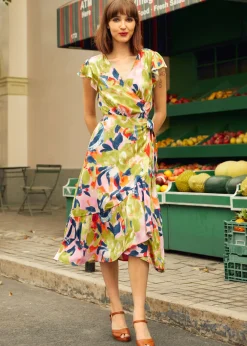 BTC The Brushstroke Breeze Wrap Dress Flora Outlet