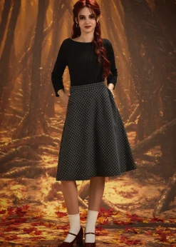 The Celestine Skirt Graphite Gingham Hot