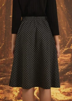The Celestine Skirt Graphite Gingham Hot