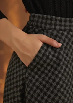 The Celestine Skirt Graphite Gingham Hot